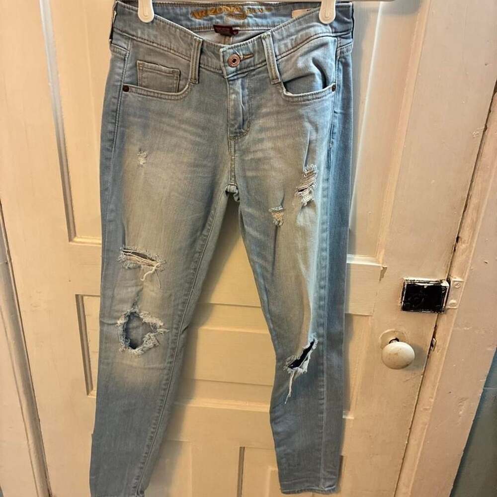 Arizona Jeans Super Skinny Distressed Jeans Light Wash Size 1